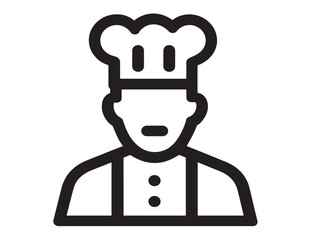 Chef Icon in Clean Minimal Line Art Vector