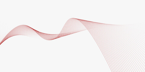 Red stripes on a white background. Creative line art. Red waves with lines. Curved wavy line, smooth stripe.
