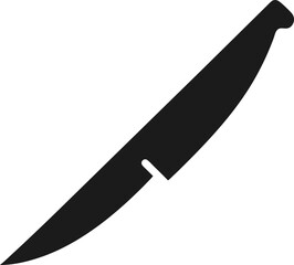 Minimal clean black silhouette icon of a knife on white background
