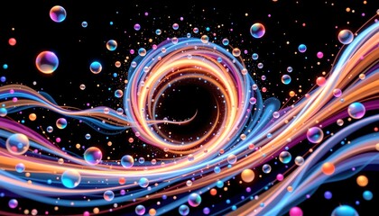 an abstract artistic rendering that resembles a whirl of colors, with vibrant hues radiating outward from a central point