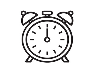 Elegant Line Art Alarm Clock Symbol