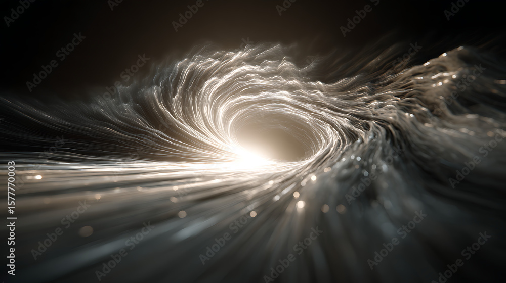 Poster a swirling vortex of light creates a dynamic abstract tunnel through space and time