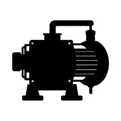 digital water pump motor silhouette vector art icon.