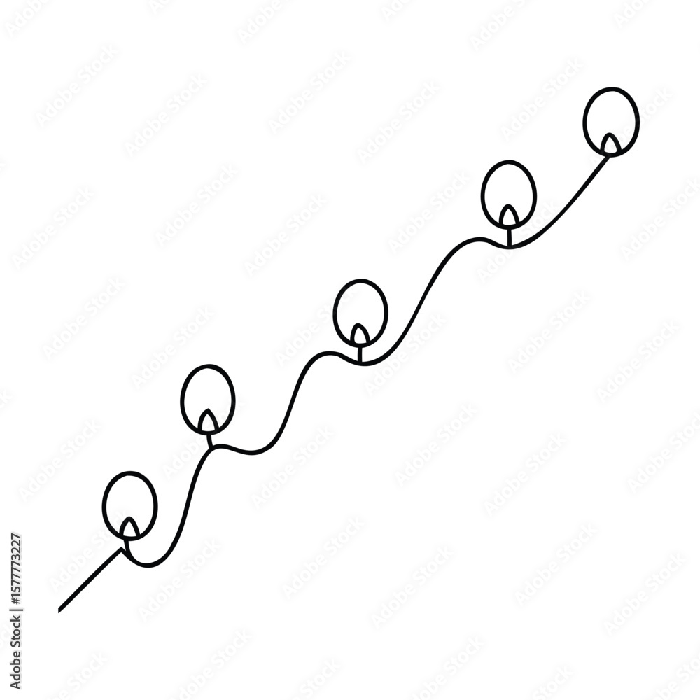 Poster handdrawn line five connected circular objects with a graphic circle