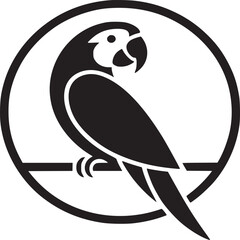 Black parrot logo design vector illustration for brand identity and company symbol graphic template 96