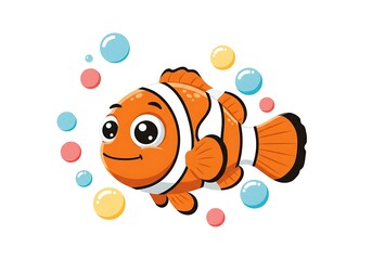 愛らしいカクレクマノミのイラストレーション