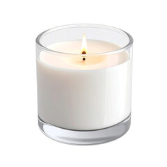3D romantic candle icon isolated on transparent background. PNG