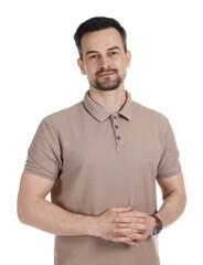 Portrait of professional psychologist on white background