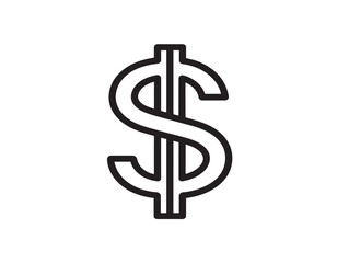 Obraz premium Vector line dollar icon in elegant clean design