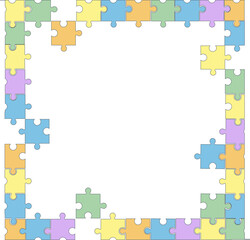 Graphic element puzzles pastel colors, puzzles pattern, base, template for post in instagram, social networks