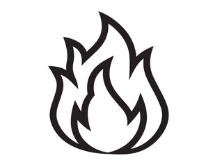 Fire icon with clean modern vector illustration