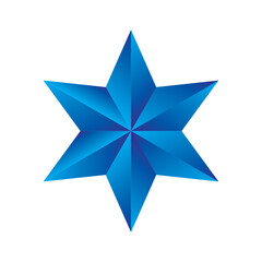 Blue Six-Pointed Star with Geometrical Shapes Design