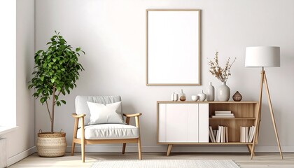 Modern minimalist living room interior