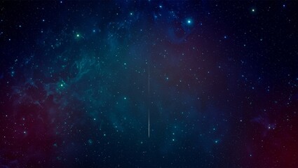 Obraz premium Vast cosmic nebula with a streaking meteor across a starry night sky