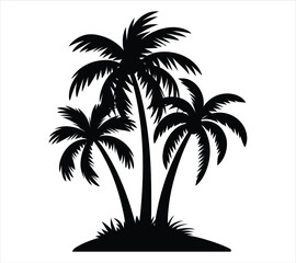 Obraz premium Palm Tree Silhouette Vector Collection