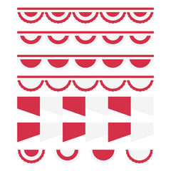 Indonesian red white bunting set for Independence Day decoration