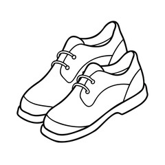 Simple outline drawing of a pair of classic leather oxford shoes