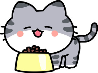 Eating Mackerel Tabby Cat