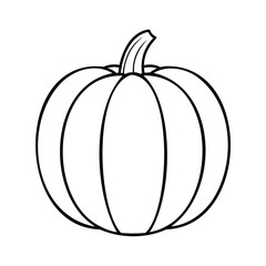 Outline a pumpkin with stem on a for autumn harvest themes vegetable food