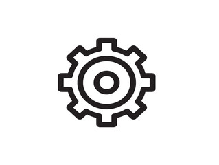 Vector Gear Icon with Elegant Linear Style