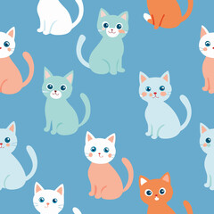 seamless pattern with cats