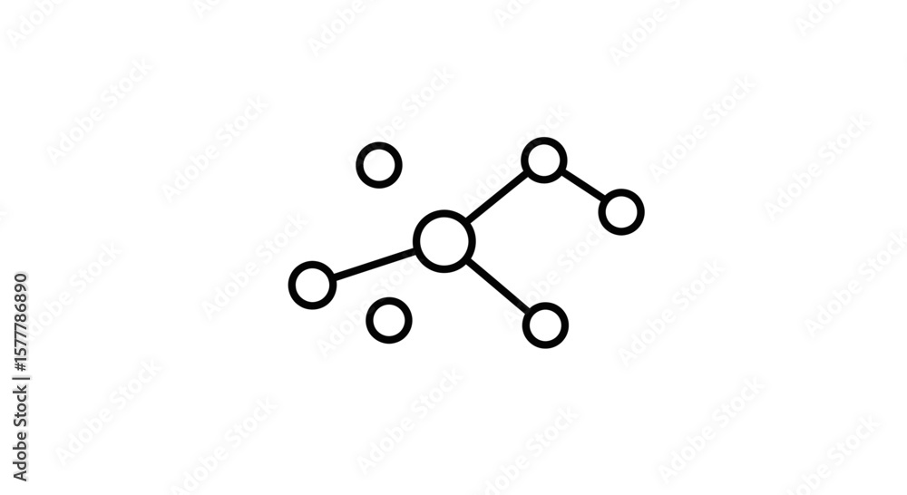 Poster illustration of a connected network of circles with a central node larger