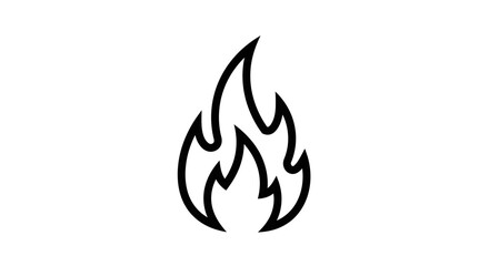 Illustration of a stylized flame with a black outline on white background