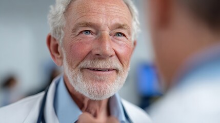 A doctor consulting with a senior patient, empathetic, trusted care