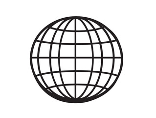 Minimal Globe Icon with Elegant Vector Detailing