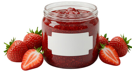 Delicious Homemade Strawberry Jam in a Jar with Fresh Strawberries