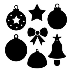 Black Christmas Ornament Shapes Collection ornaments