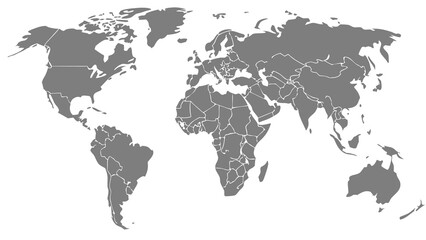 Obraz premium World map vector illustration with countries borders for geography education and travel planning resource