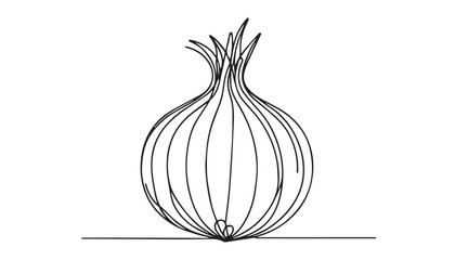 Continuous one single minimal line drawing onion