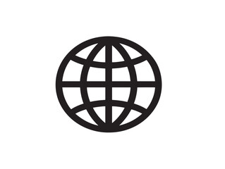Simple Minimalist Globe Icon in Vector Format