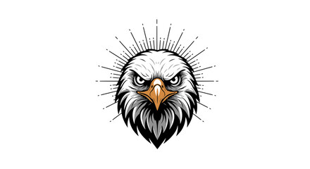 Fototapeta premium Illustration of an eagle head with radiating lines behind its head