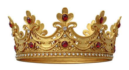 Majestic Golden Crown Adorned with red stones
