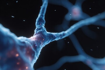 Abstract visualization of brain-computer interface, glowing neurons, connectivity