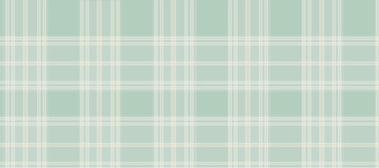Geometric green plaid print in pastel tones, vector background