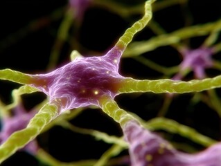Abstract representation of neurons firing in a brain, neuroscience, learning