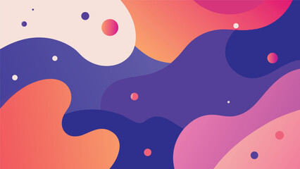 Abstract Wavy Gradient Background with Playful Fluid Shapes