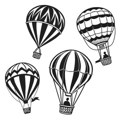 Obraz premium Hot air balloons in flight travel adventure