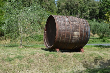 old wooden barrel