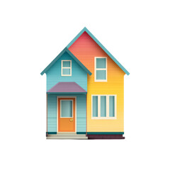 Vibrant and Colorful House with Unique Architecture and Design Elements for Creative Projects and Marketing Purposes