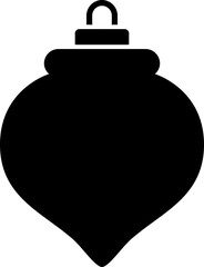 Christmas ornament ball silhouette vector.
Simple shape Christmas festive hanging ball icon.
Transparent background. SVG.