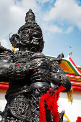Bangkok, 2025, A stztue in a Temple, WAT SAI MAI ,  en thailand, temple thai