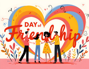 Ai generated of image in vector view with day of friendship concept