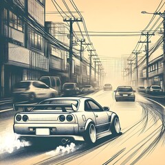 Obraz premium car in the city