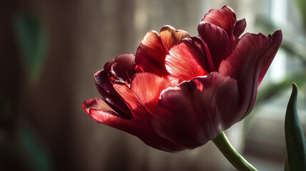 Fresh Tulip Flower Isolated on White Background

