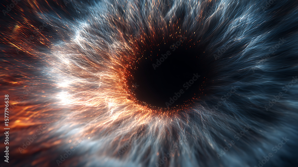 Poster a macro view of an abstract eye with vibrant colors creates a surreal and captivating image