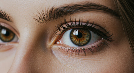 Hyper-Realistic Close-Up Portrait of a Woman’s Piercing Green Eyes in Dramatic Cinematic Lighting
